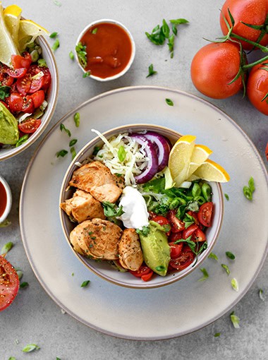 Baked Chicken Fajita Bowls