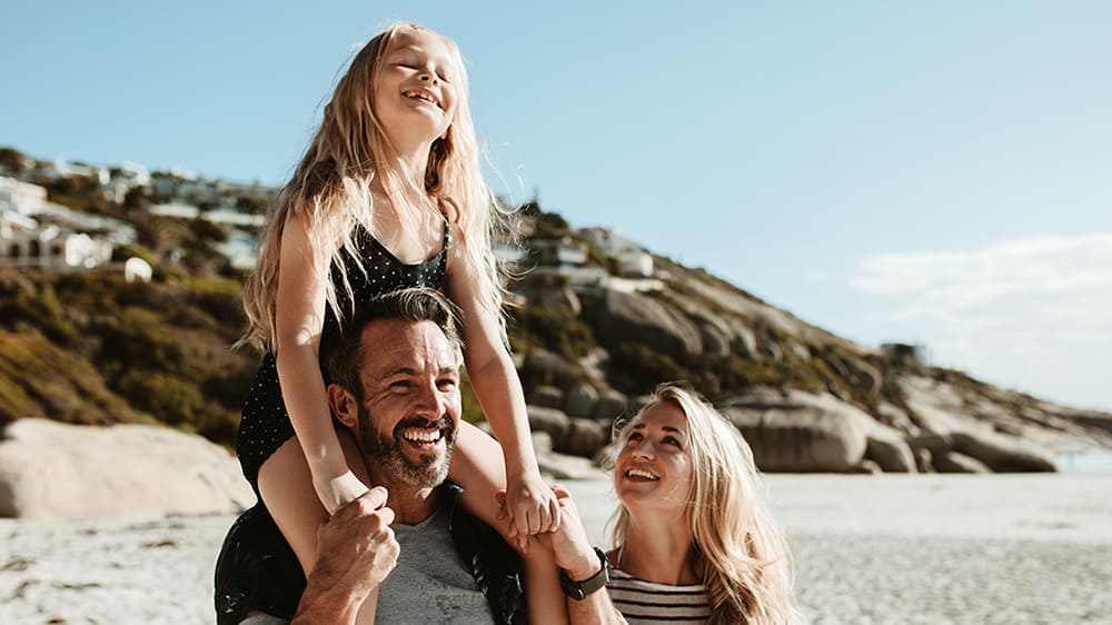 Family at the beach