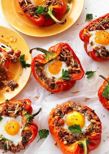 Stuffed Capsicums on a table