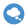 blue mood thought bubble icon