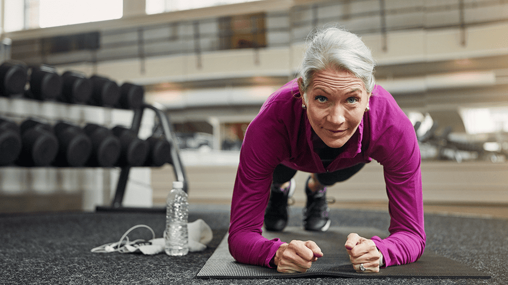 physically active, woman planking